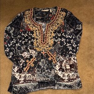 Soft Surroundings Multicolor Bohemian Blouse